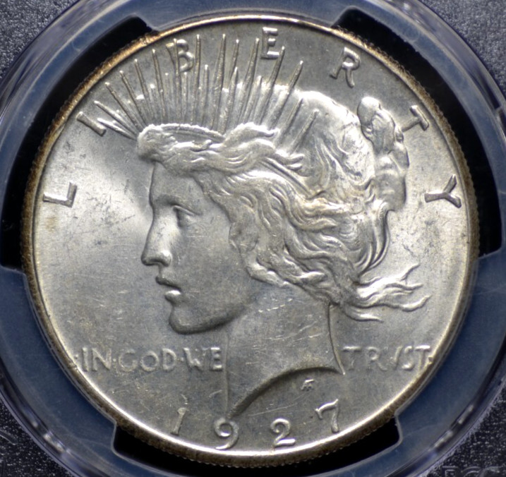 1927 S PEACE DOLLAR PCGS MS 63 SMOOTH AND WELL STRUCK WITH SOFT, ALMOST