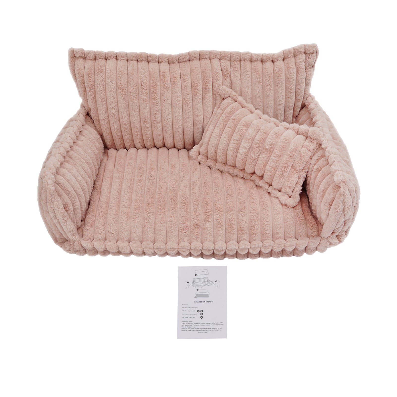 Pet Couch with Removable Washable Cover, Pet Couch Bed for Dog and Cat, Calming