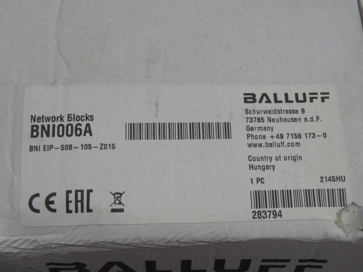 BALLUFF BNI006A ETHERNET IO LINK MASTER T267899