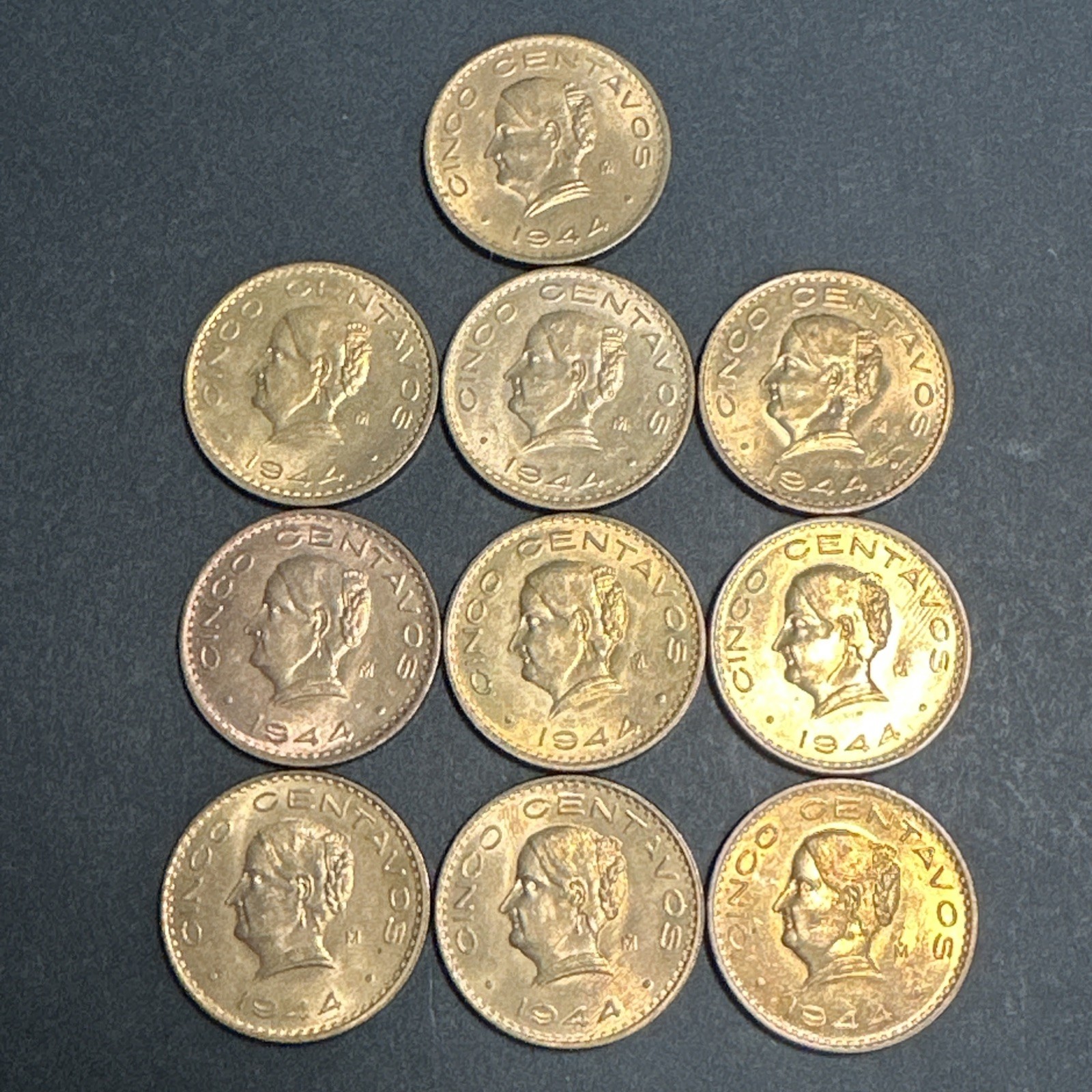 Mexico 10-1944 5 Centavos  red unirculated  KM# 424