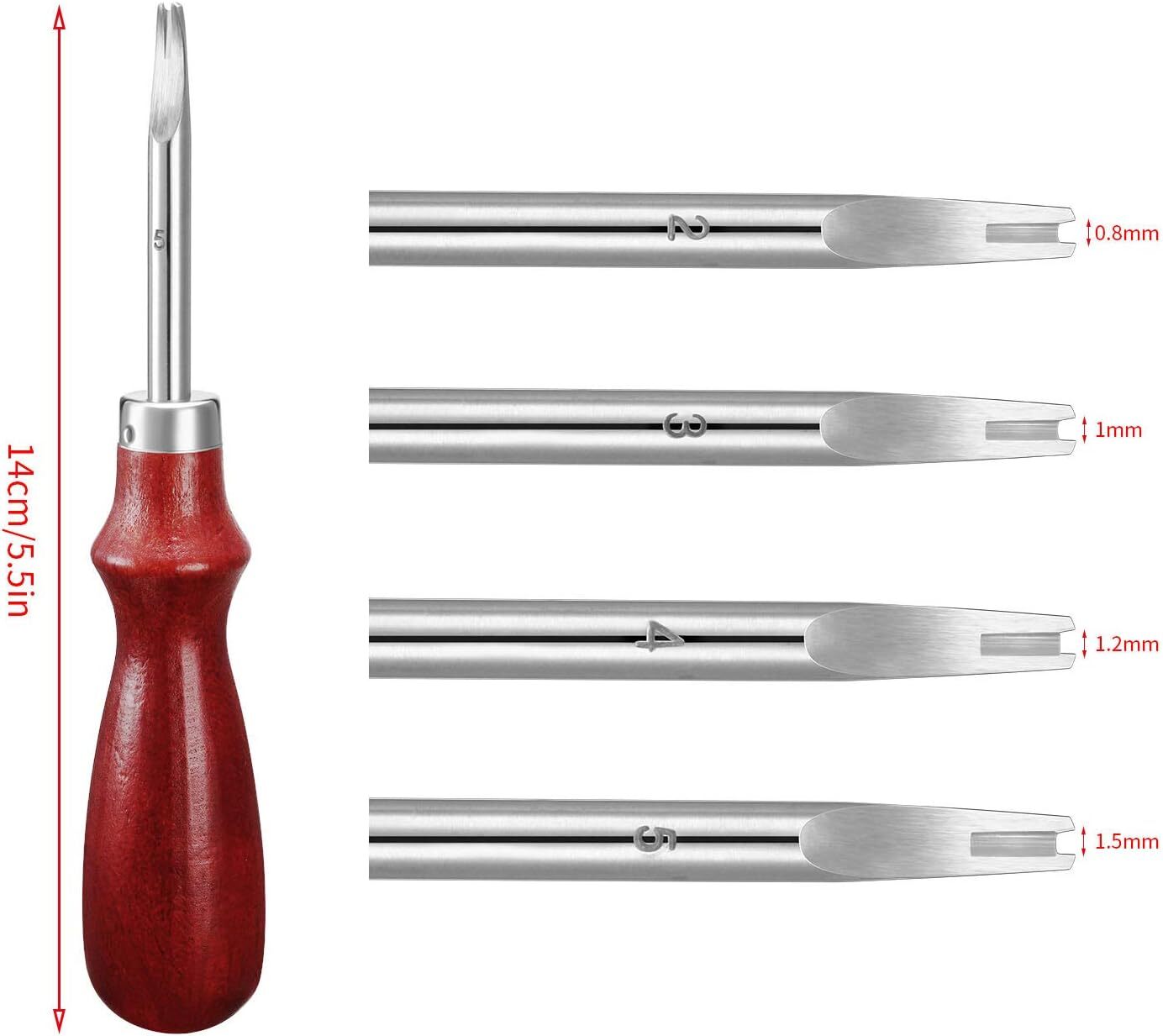 8pcs Leather Edge Skiving DIY Craft Tool Edge Leather Beveler Cutting Tools Set