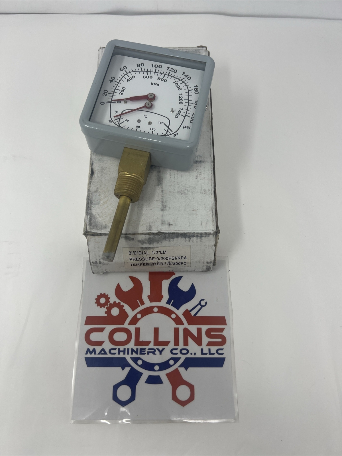 NEW Schaul Specialties Pressure/Temperature Gauge 0-200 PSI 70-320 Degree F