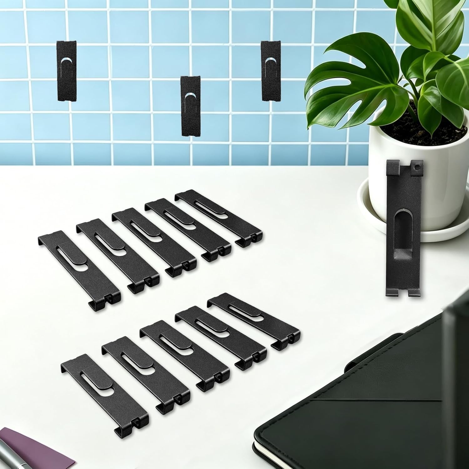 Versatile 15 Pack Grid Wall Hooks - Tool-Free Installation & Space Saver