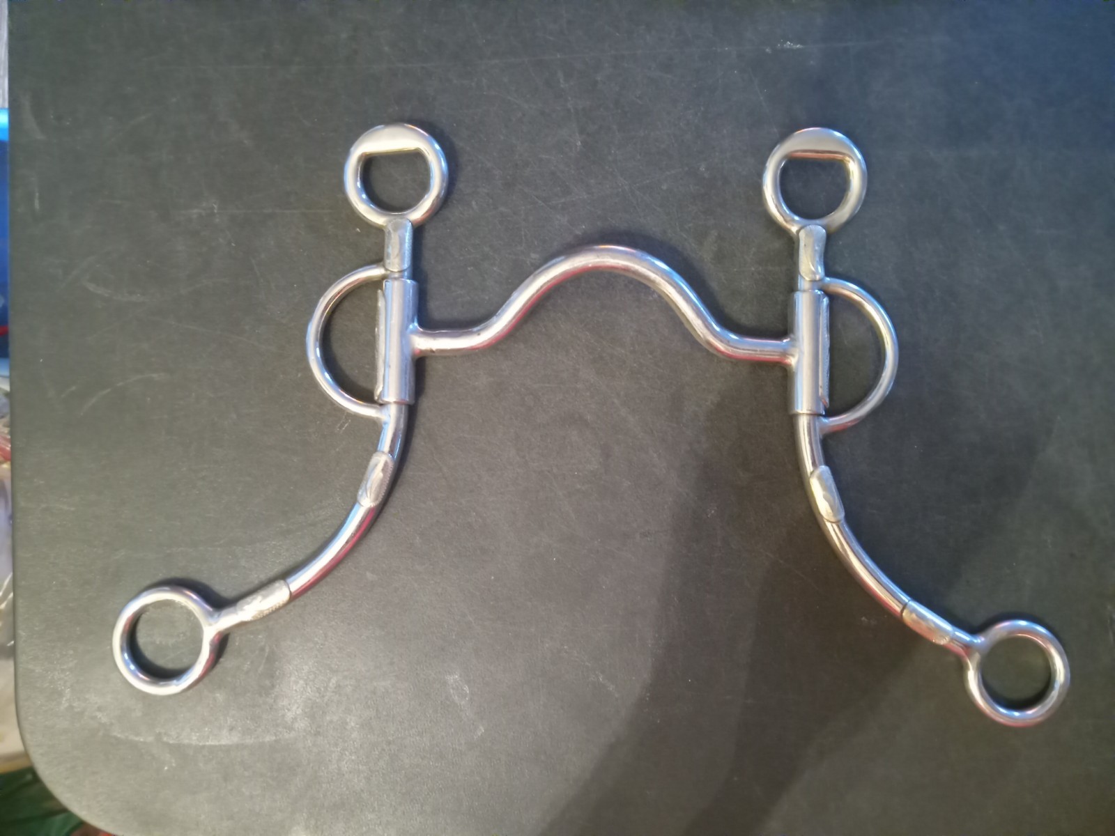 Stainless Steel Reining Bit 5-in Mouth Copper Inlays Silver Loomis cheeks