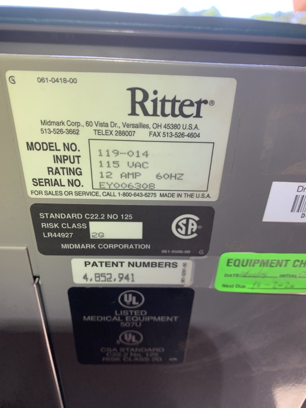 Ritter Midmark Model 119-014 75L Evolution Powered Examination Chair ~ 31423