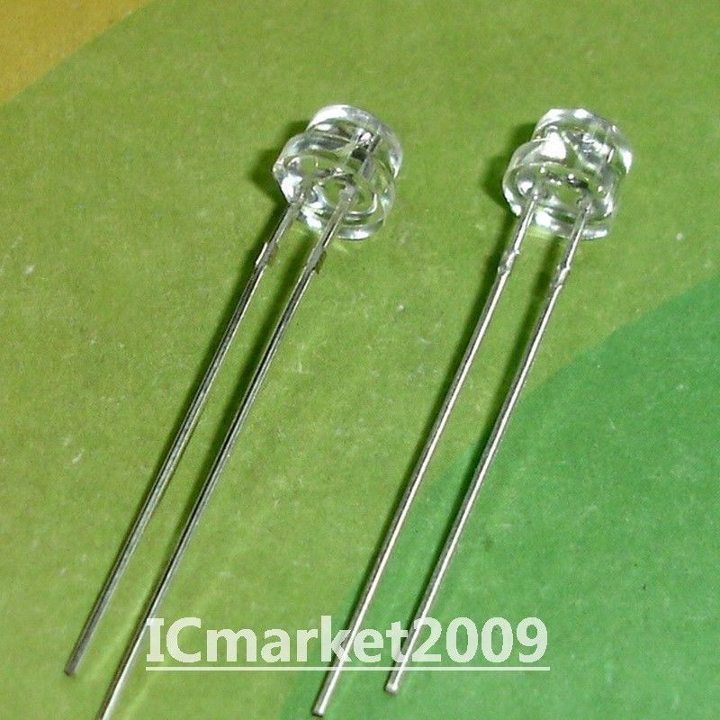 200 PCS LED 5MM 2 Pin Straw Hat Red LED Light Emitting Diode Lamp Long feet NEW