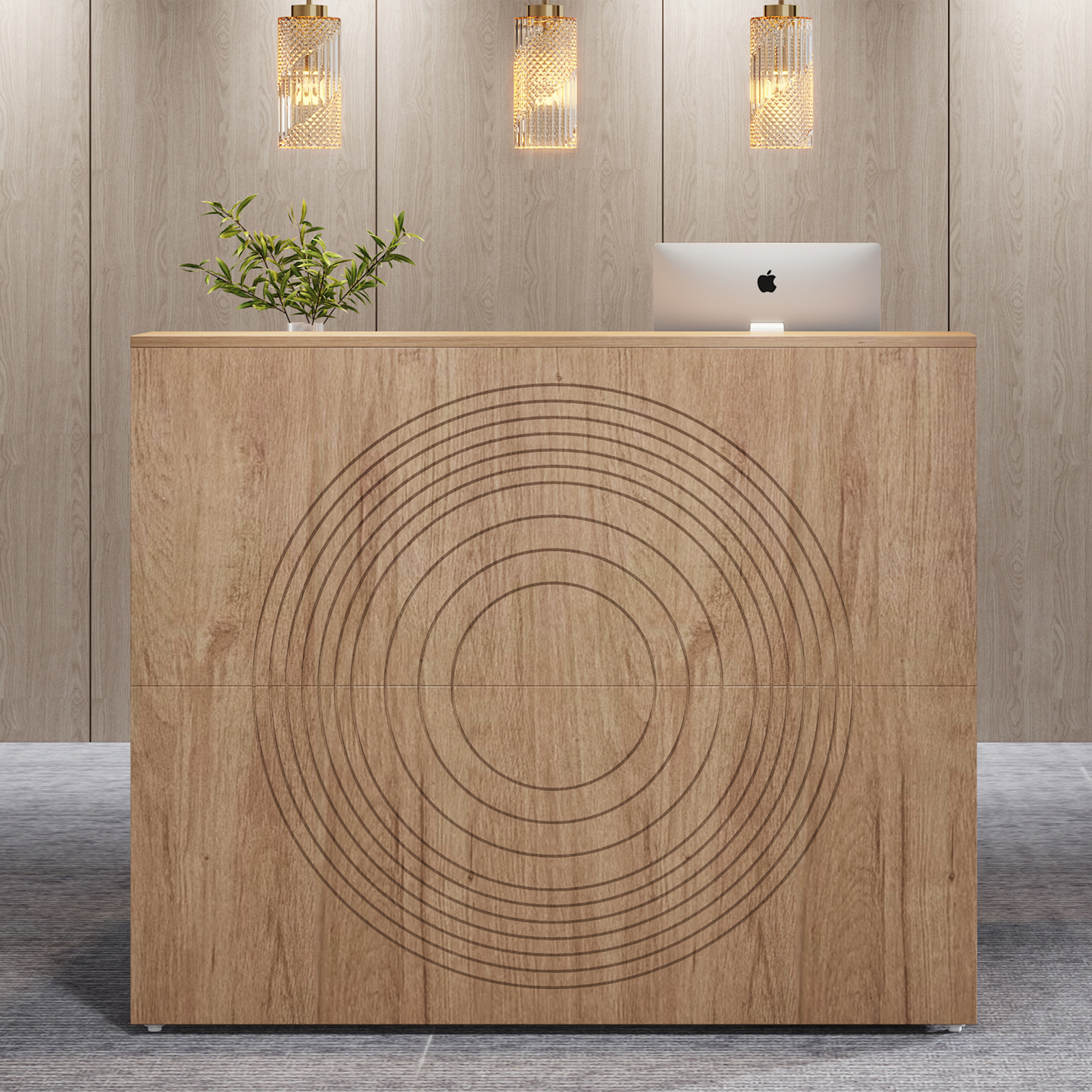 Tribesigns Reception Desk with Counter, Modern Front Desk Reception Room Table