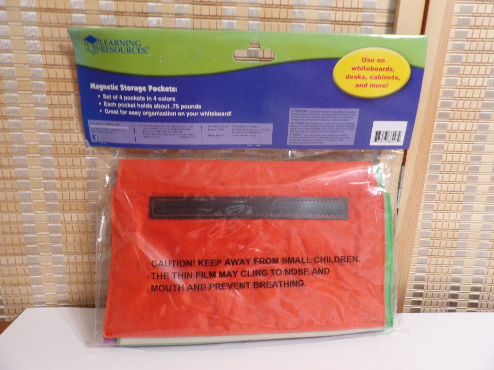 Learning Resources 4 Pack Magnetic Storage Pockets 9.5" Wide x 5.5" High