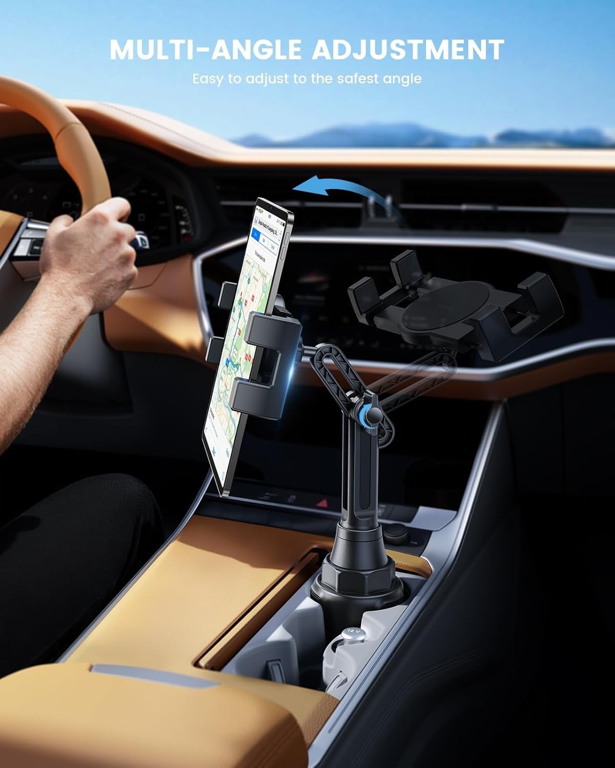 `Lamicall Car Cup Tablet Holder - [15  Height Adjustable][ Fast Setup] Cup Holde