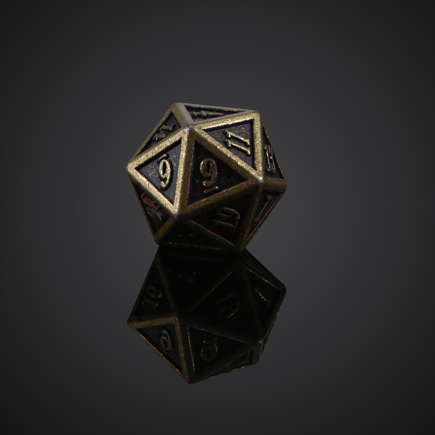 7Pcs Polyhedral Dice Bronze Metals Polyhedral Dice Set RPG DND WOWS