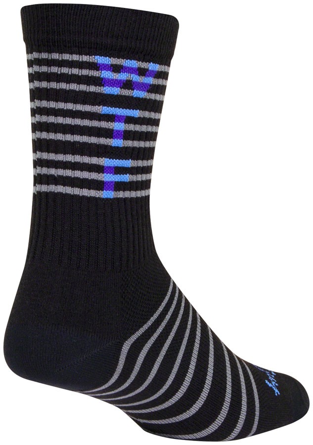 SockGuy WTF 2.0 Crew Socks Large/XL Black/Gray