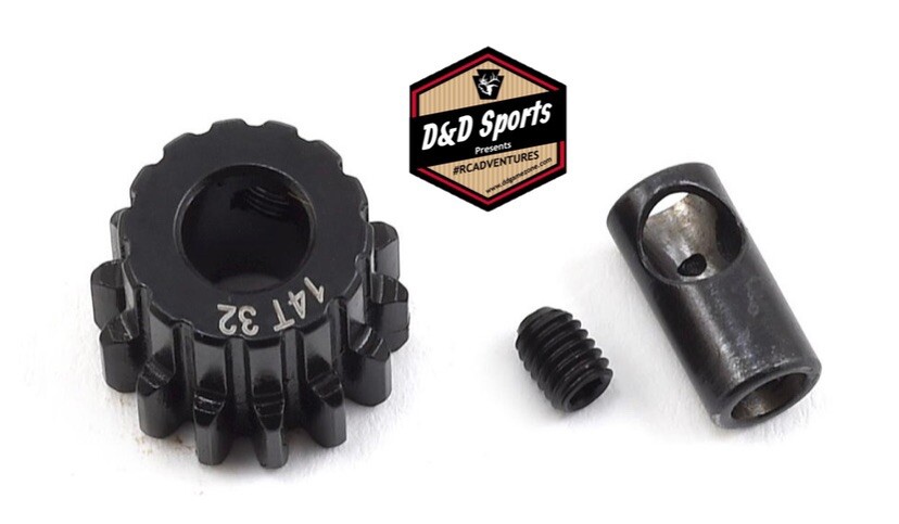 ProTek RC PTK-8057 Steel 32P 14T Pinion Gear w/3.17mm Reducer Sleeve (Mod .8)