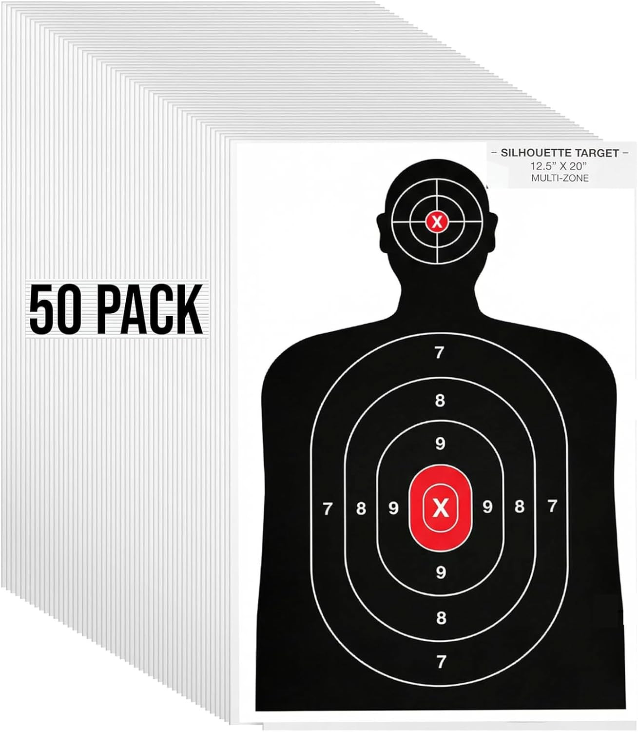 Silhouette Paper Shooting Target for the Range, Aiming Target Practice Paper for