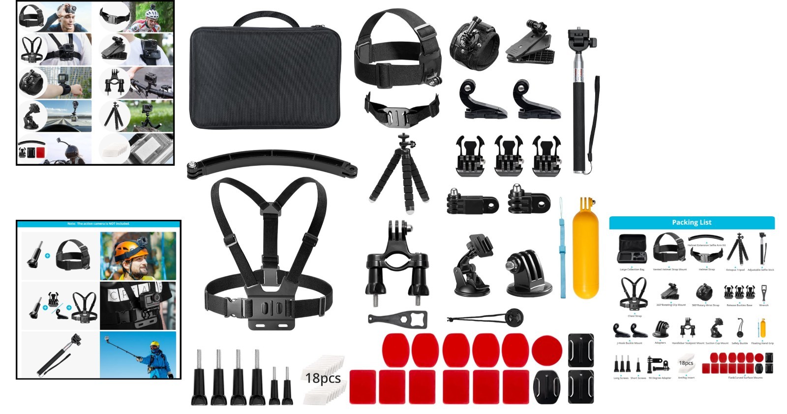 60 in 1 GoPro & Action Camera Accessories – Capture Every Angle