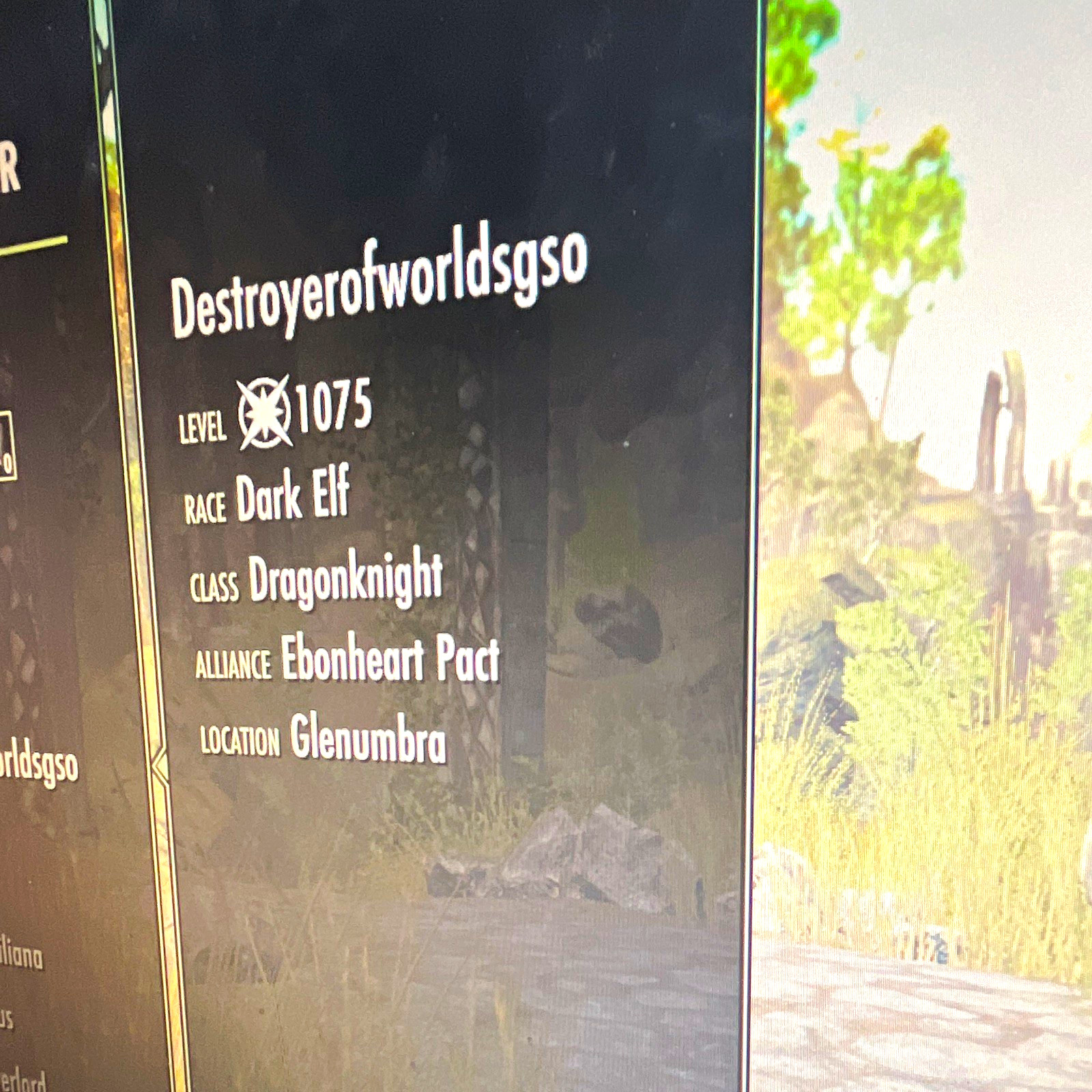 The Elder Scrolls Online Account Lv 1075 Dark Elf DK, Imp Templar