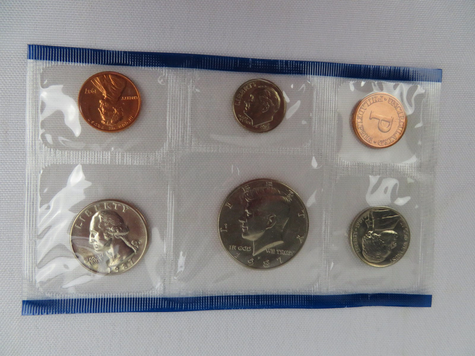 1987 Uncirculated P 6 Coins in Sets