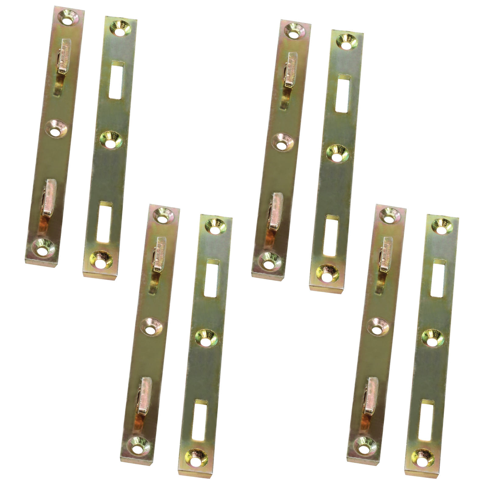 4" Long Heavy Duty Steel Bed Rail Frame Fasteners, Zinc Plated, Set of Four Pair