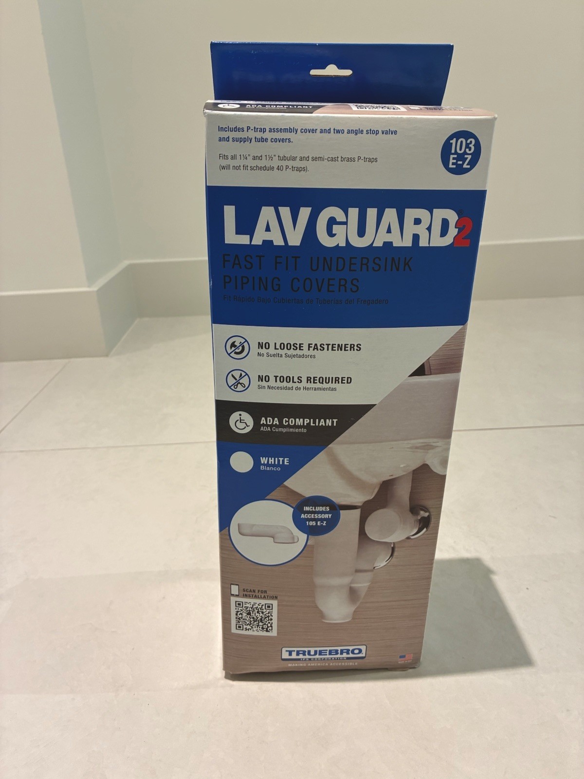 Truebro Lav Guard 2 Fast Fit Piping Cover Kit 103 E-Z White 3pc ADA