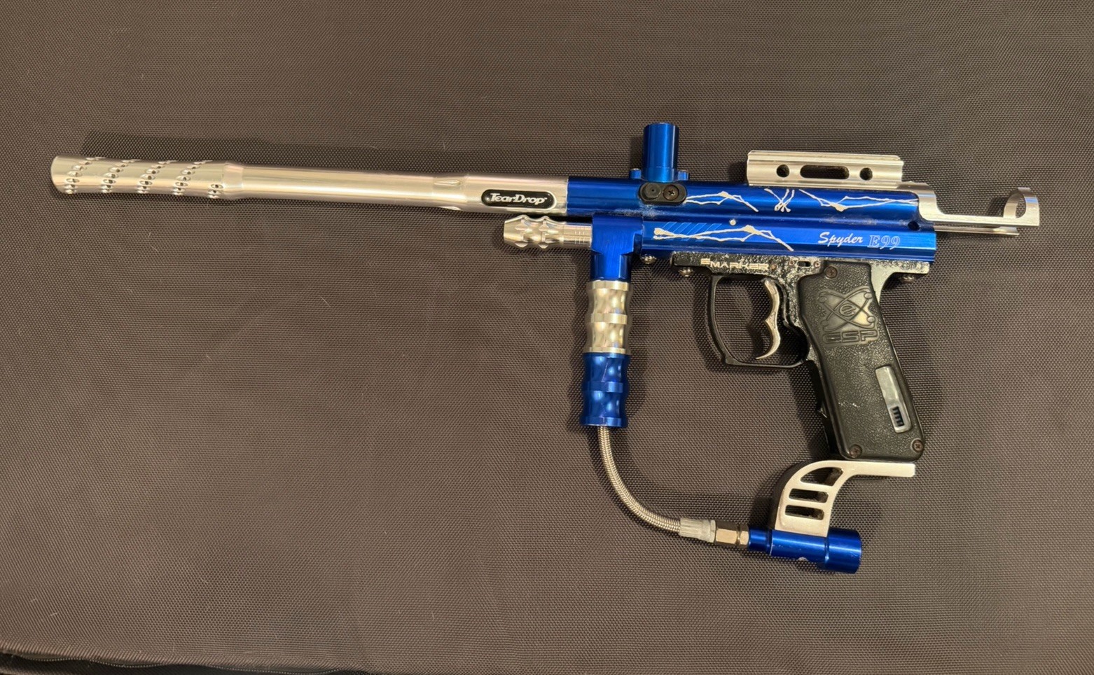 Spyder E99 Paintball Gun Electronic UNTESTED W/ Smart Parts Teardrop Barrel
