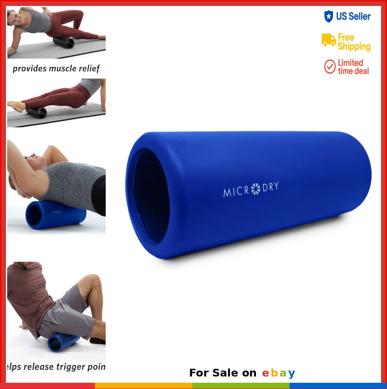 Foam Roller 13 x 5.3 Inches Muscle Relief Firm for Stretching Recovery Blue