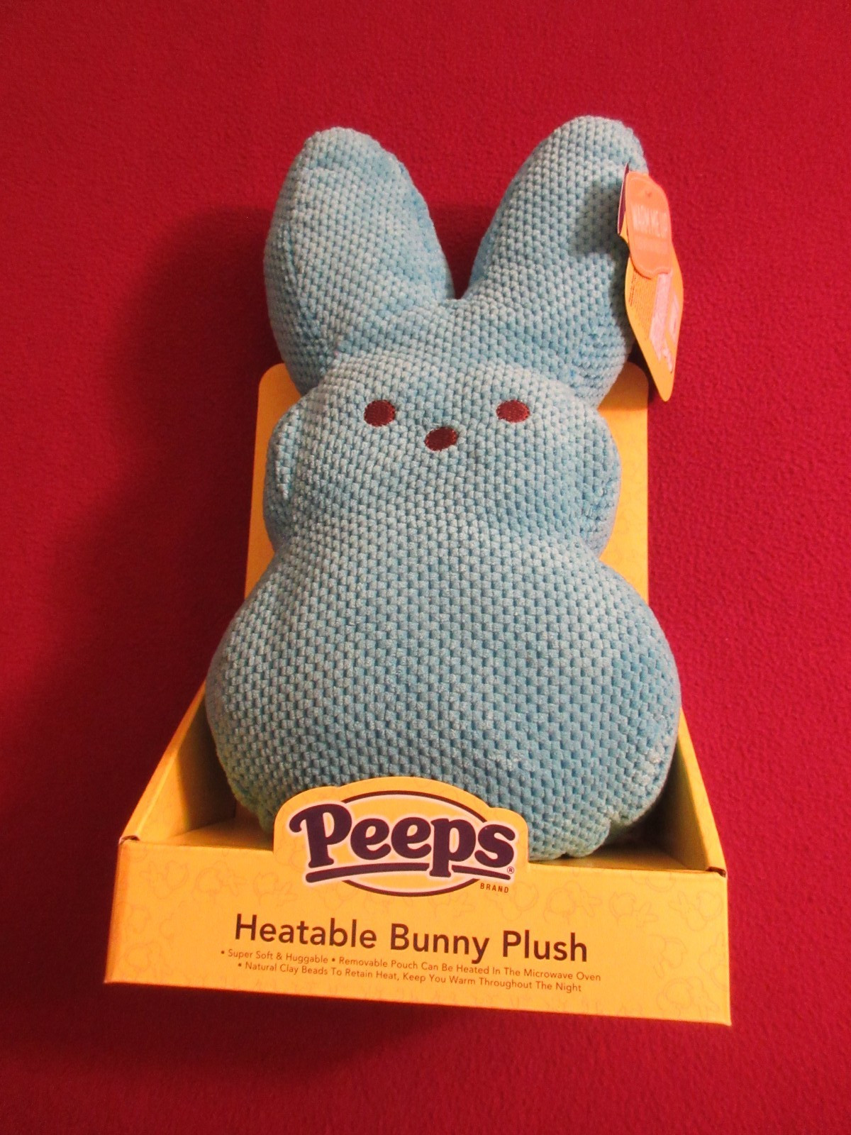 PEEPS Heatable Bunny Plush Blue 13” /Removeable Pouch/Microwaveable - NEW IN BOX
