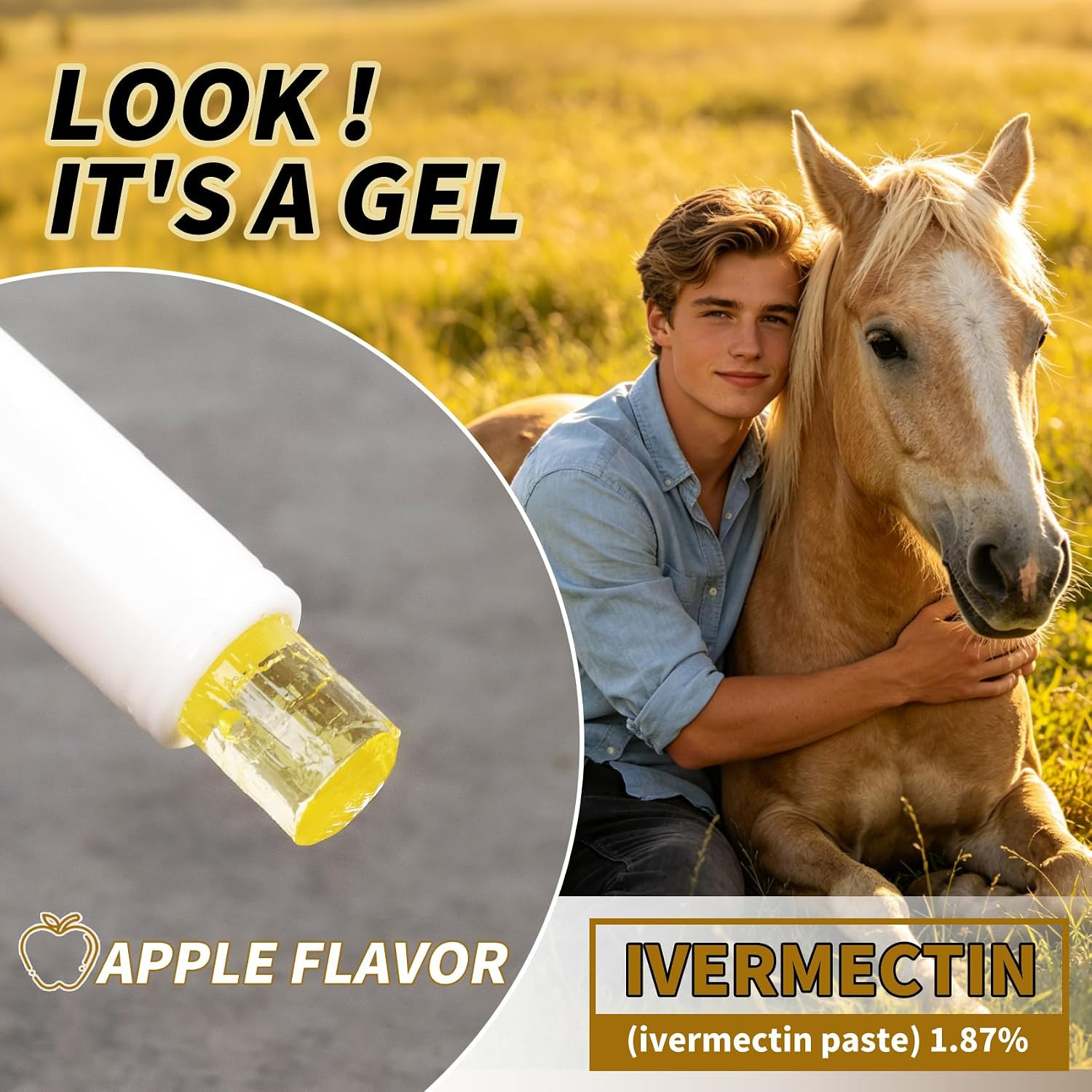 Paste 1.87% | Apple Flavored – 6.08g Tube for Horses, 6-Pack