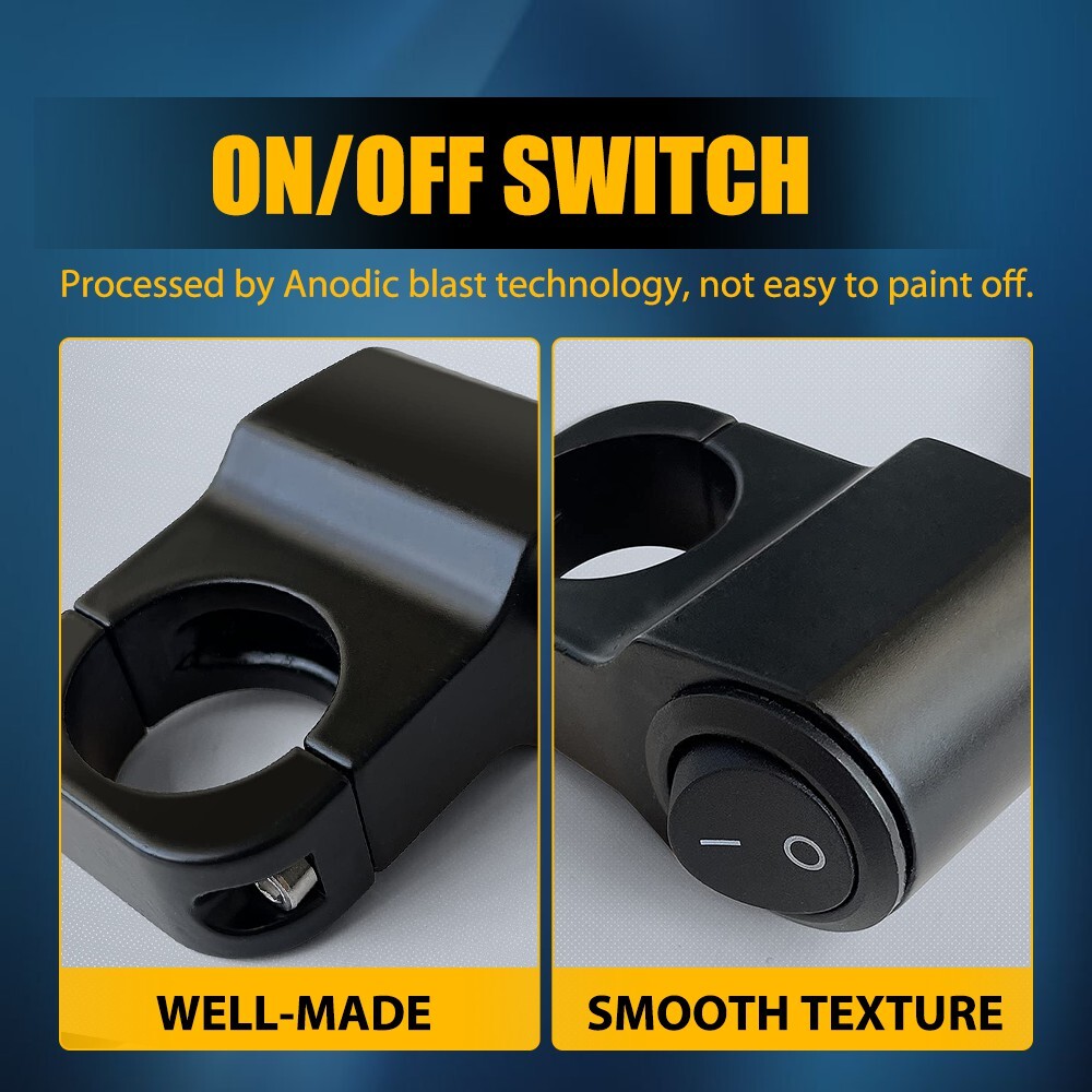 Motorcycle Handlebar 7/8" On Off Switch ATV Headlight Fog Spot Light Waterproof