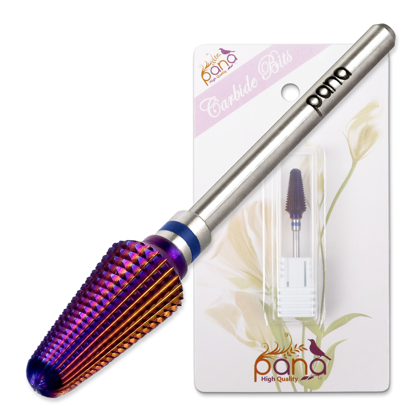 USA #1 PANA Tornado Shaped Nail Carbide Bit - PURPLE - Medium Grit 3/32"