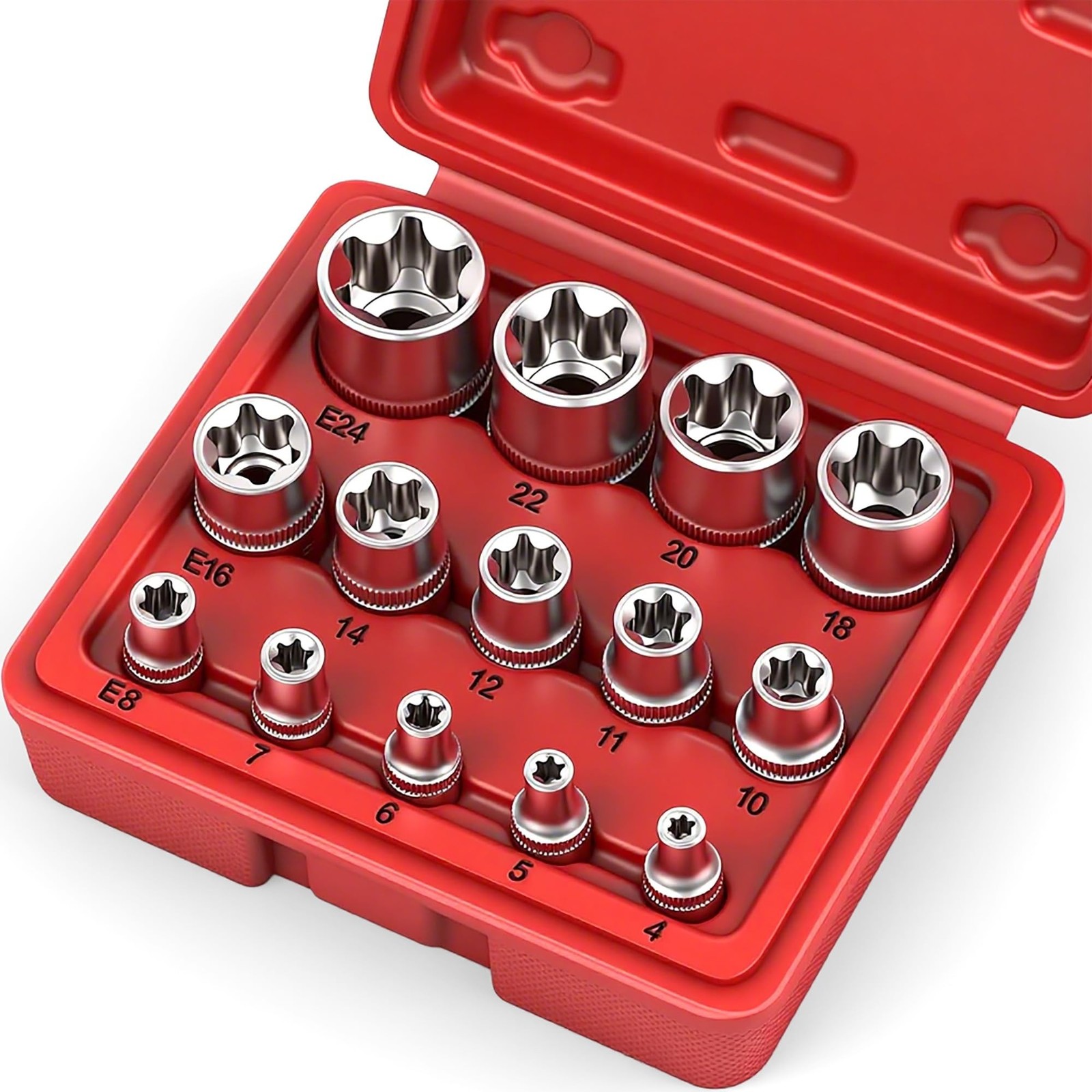 SEDY 14-Piece E-TORX Socket Set - Premium Female Torx Socket Set, Ultimate To...
