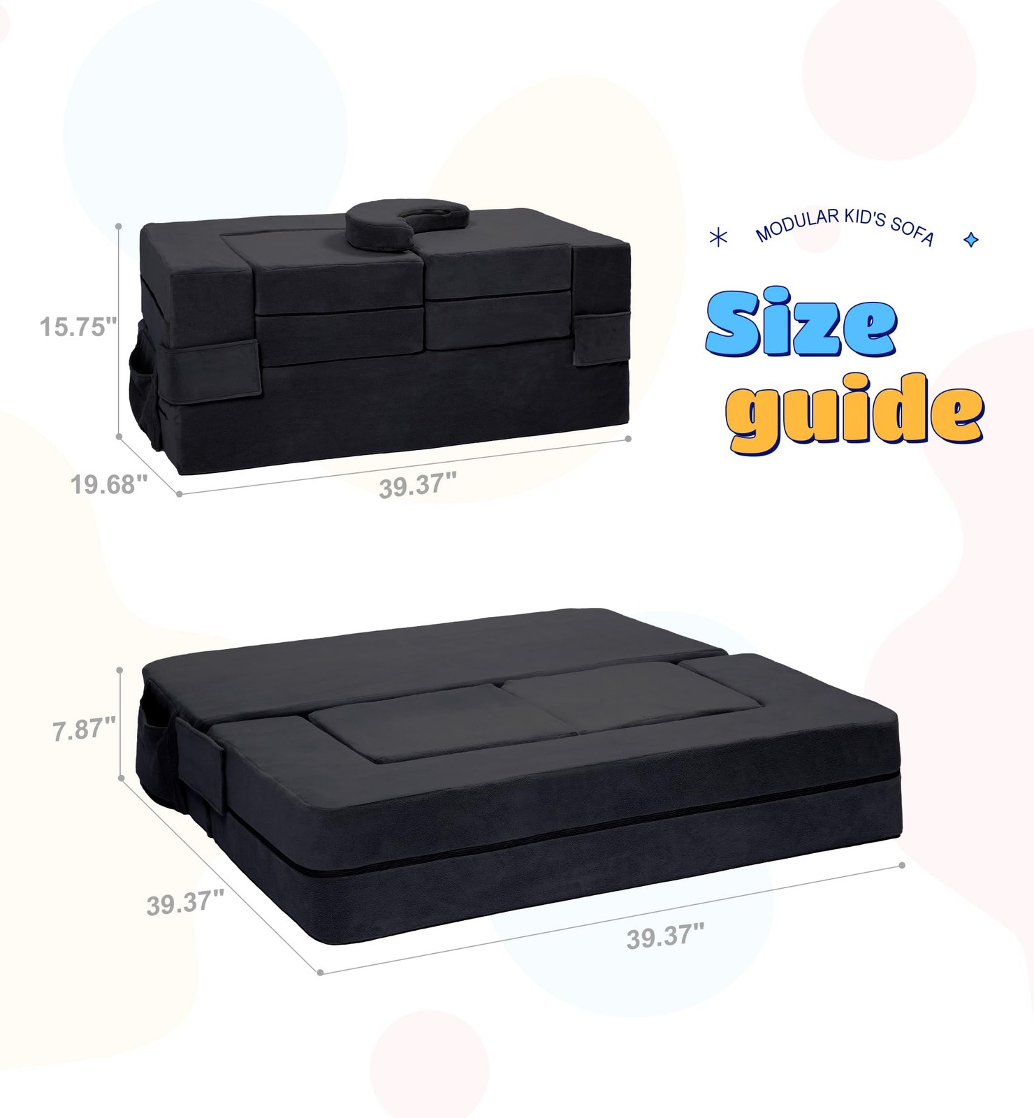 Modular Kids Sofa,Toddler Couch Foam Armchair for Kids, Children Convertible ...