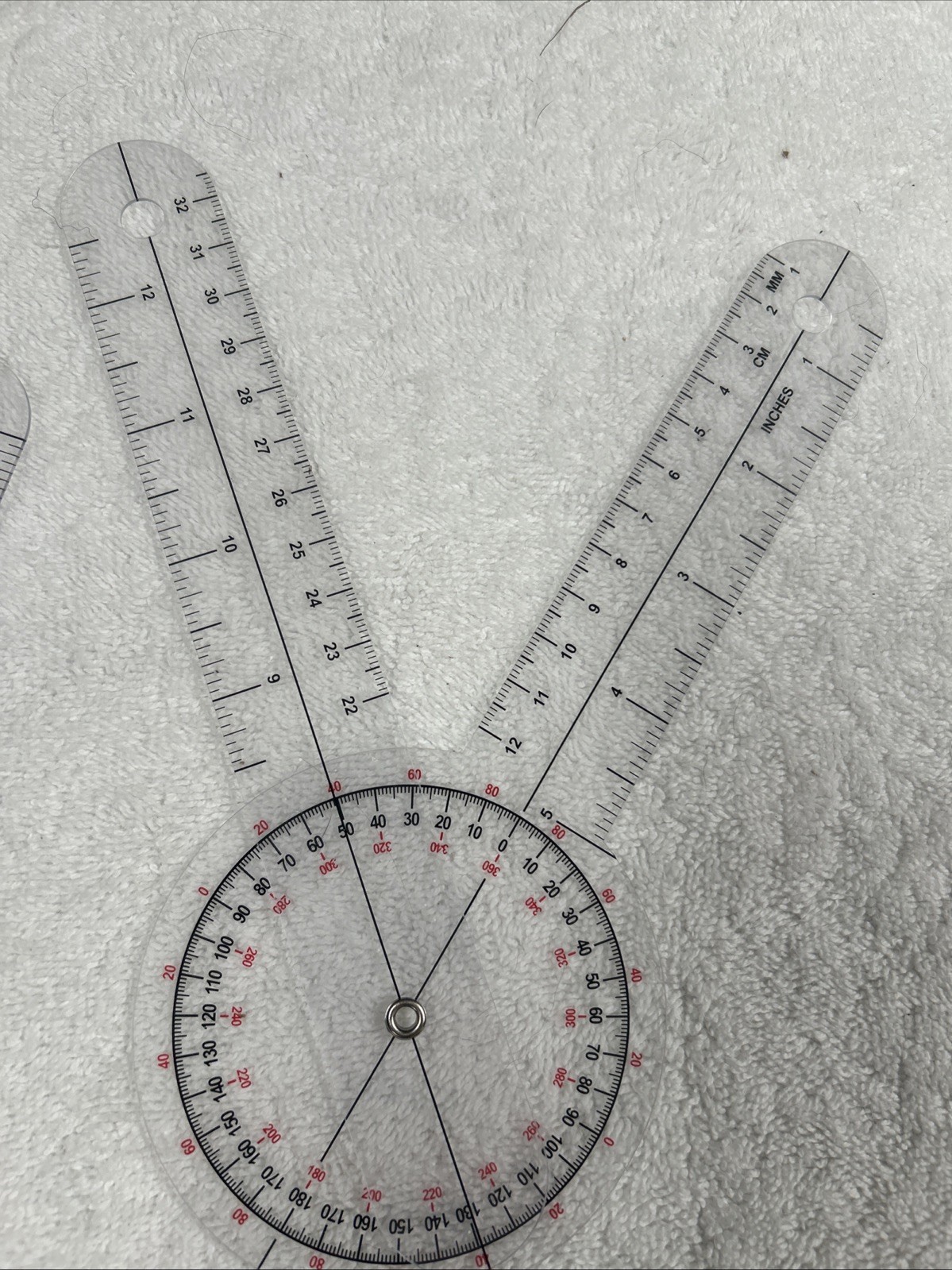 Goniometer Set 3 Pieces Physical Therapy Transparent Orthopedic Angle Ruler