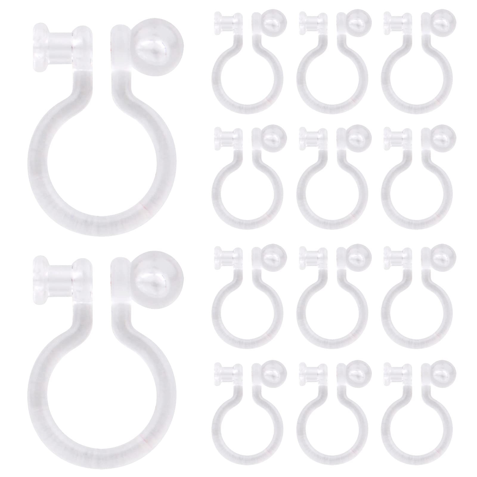 20 Pieces Clear Clip-on Earring Converters Component Resin Earring Findings F...