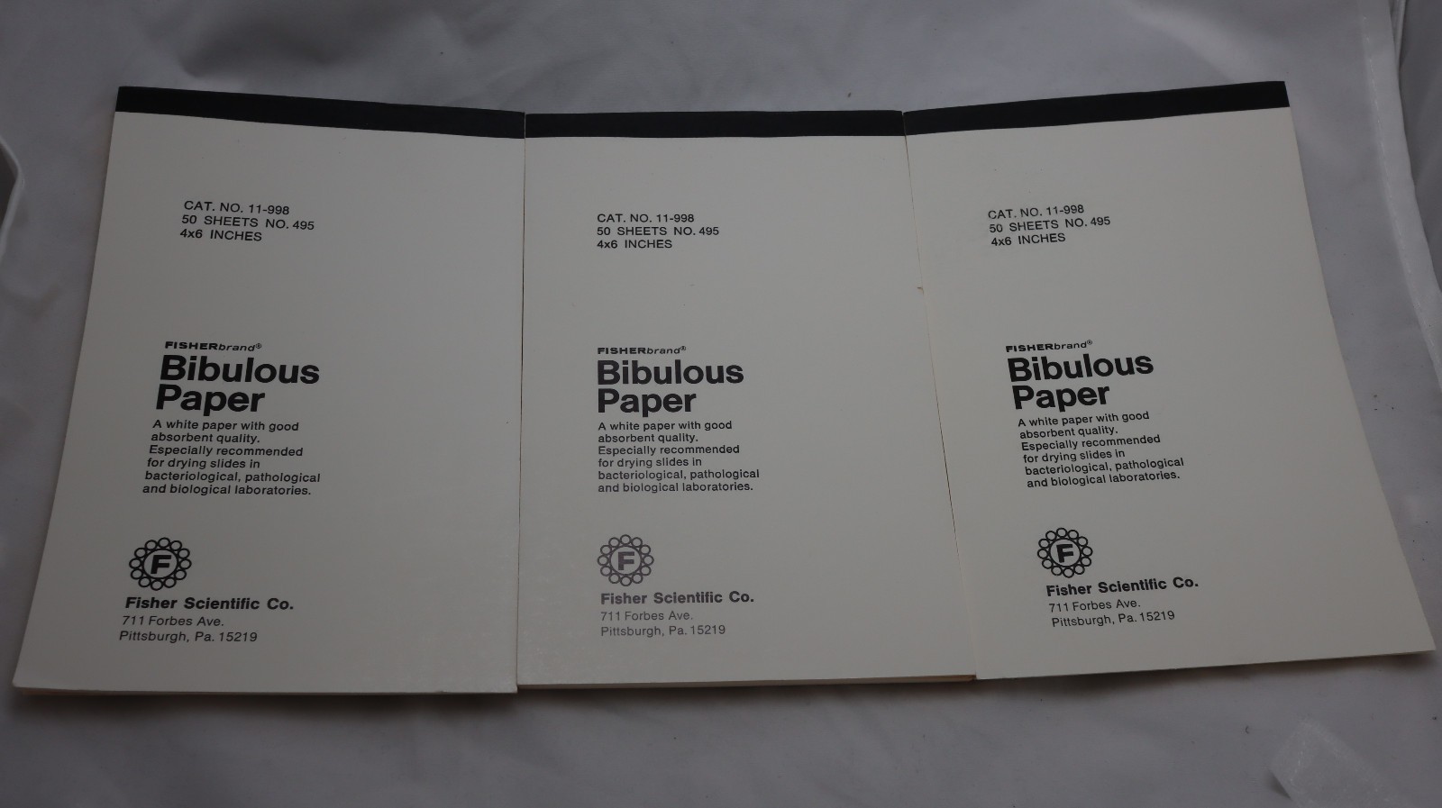 Fisherbrand Bibulous Paper, 11-998 50 sheets of 4x6 inches per pack, 3x packs