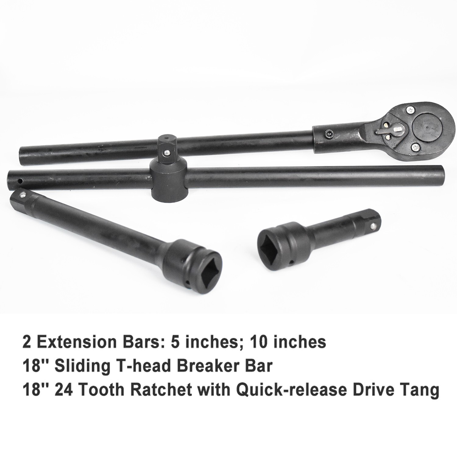 22Pcs Impact Socket Set 3/4" Drive Deep SAE Cr-Mo Extension Bar Sliding T-Bar