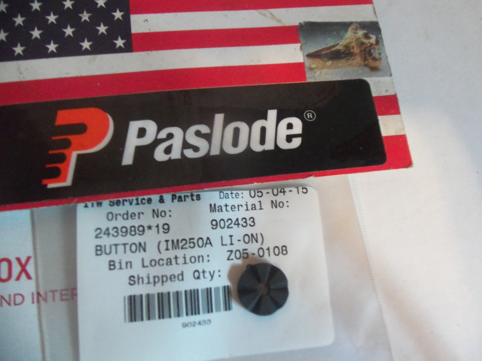 "Genuine" Paslode Part # 902433  BUTTON (IM250A LI-ON)
