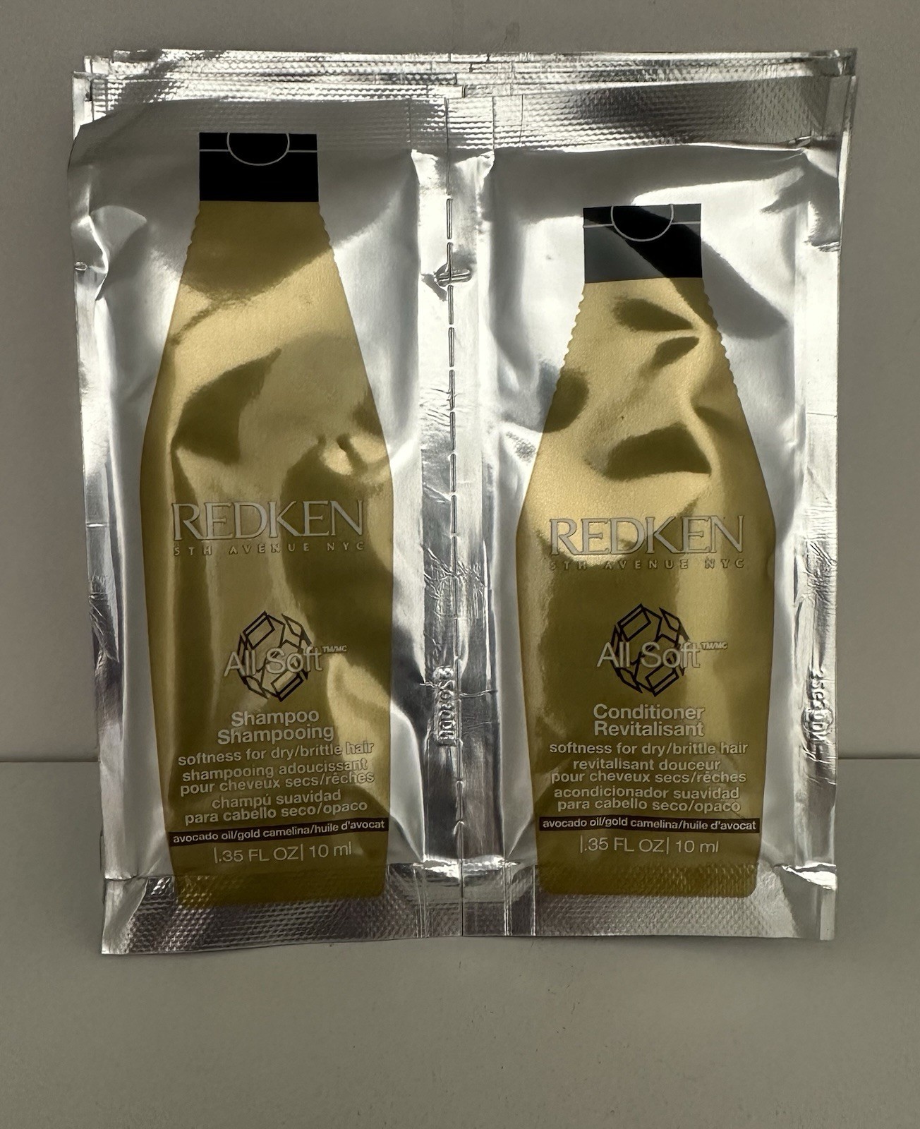 Redken All Soft Condition & Shampoo 1.35 fl oz  Sample PACK OF 5 NEW