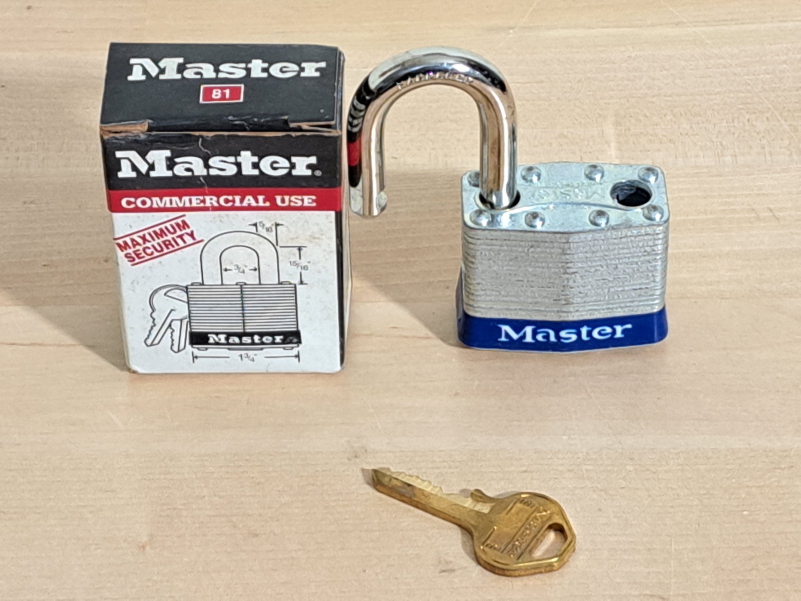 Master Lock No 81 Maximum Security Steel Padlock Traditional 5/16 Shackle