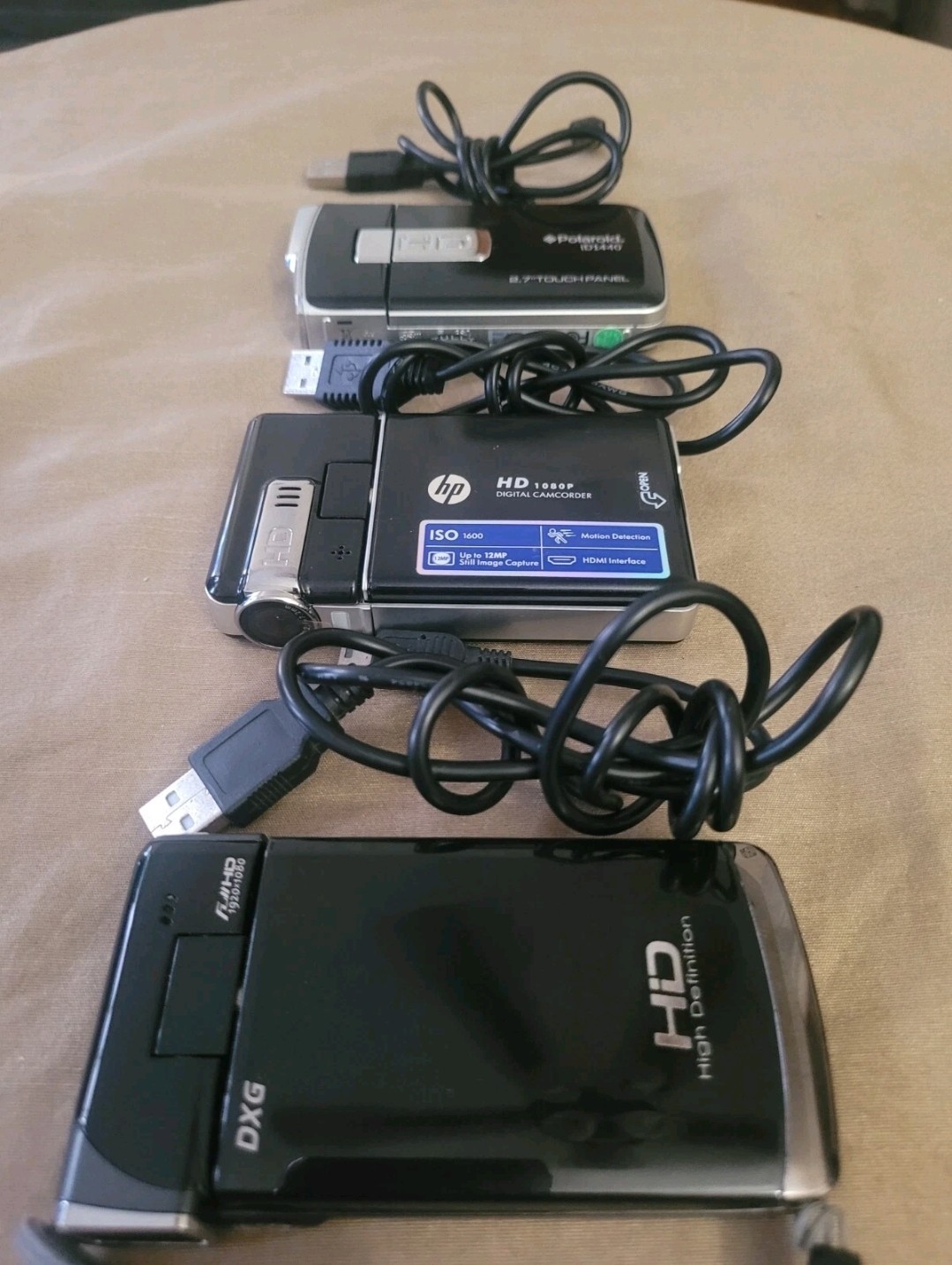 TEN Portable Handheld Camcorders In (Excellent Condition) w/ cords and case