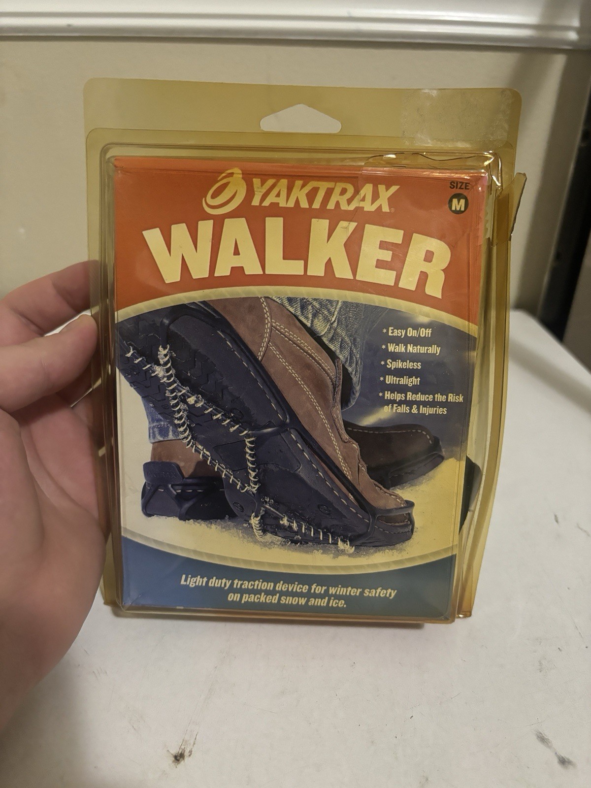 Yaktrax Walker Traction Cleats for Snow and Ice Black Medium M 9-11/ W 10.5-12.5