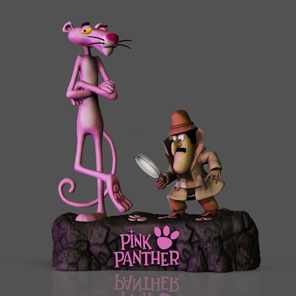 UNPAINTED Pink Panther 3d Printed Model Kit