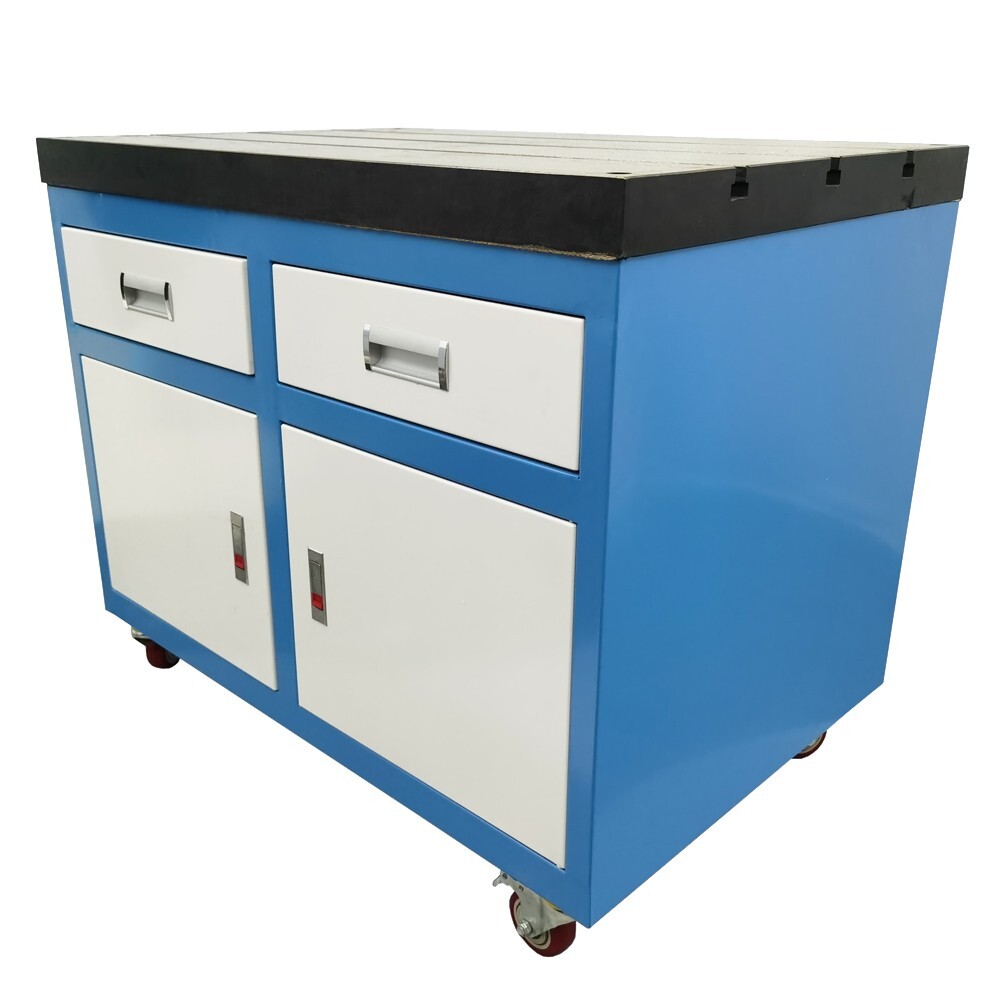 35.4"*23.6" Movable T-slot Worktable Platform with Drawers for Tapping Machine