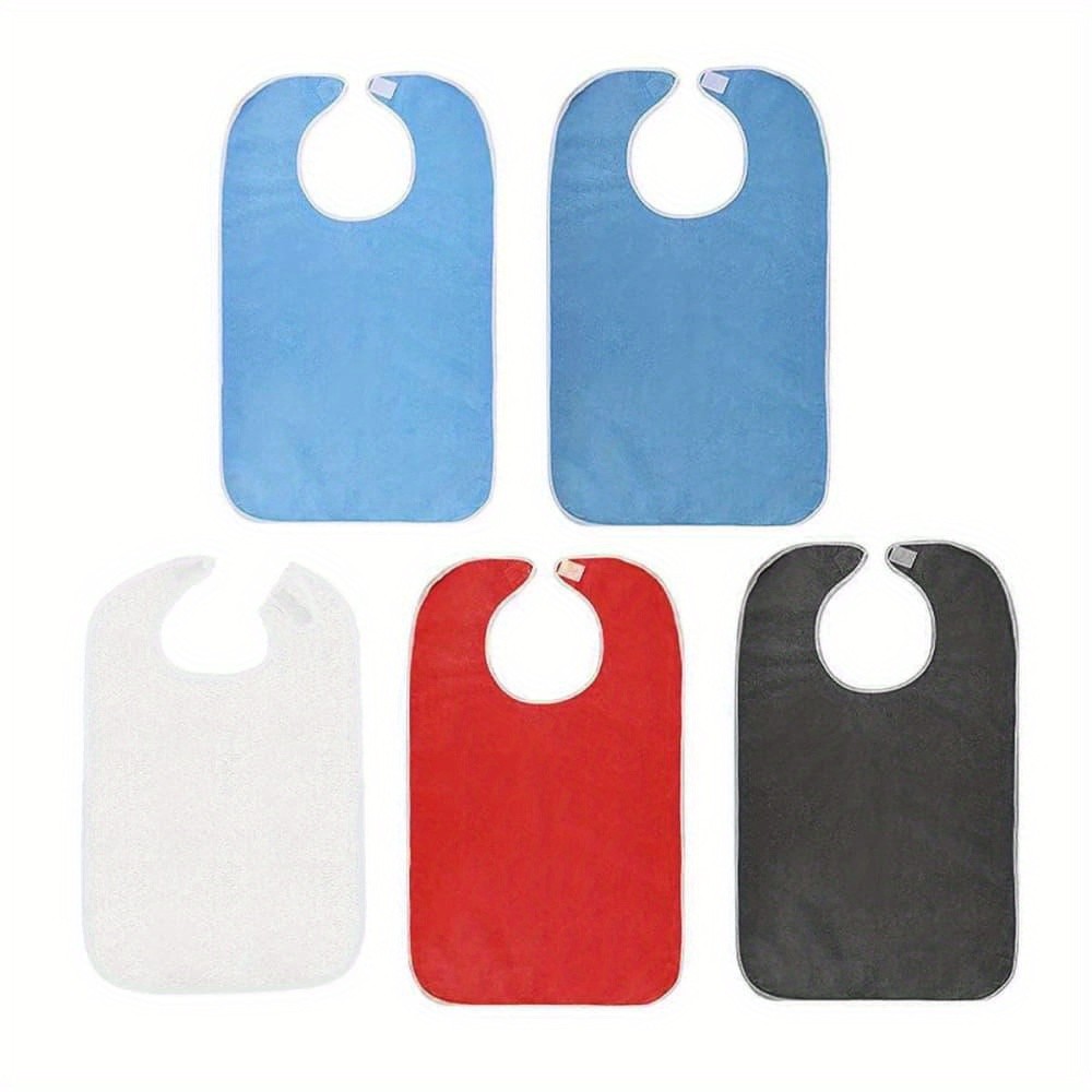 5PCS Adult Bibs for Eating Women/Men Bib-Washable Reusable Antifouling New