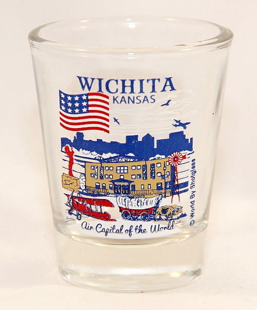 WICHITA KANSAS GREAT AMERICAN CITIES COLLECTION SHOT GLASS SHOTGLASS