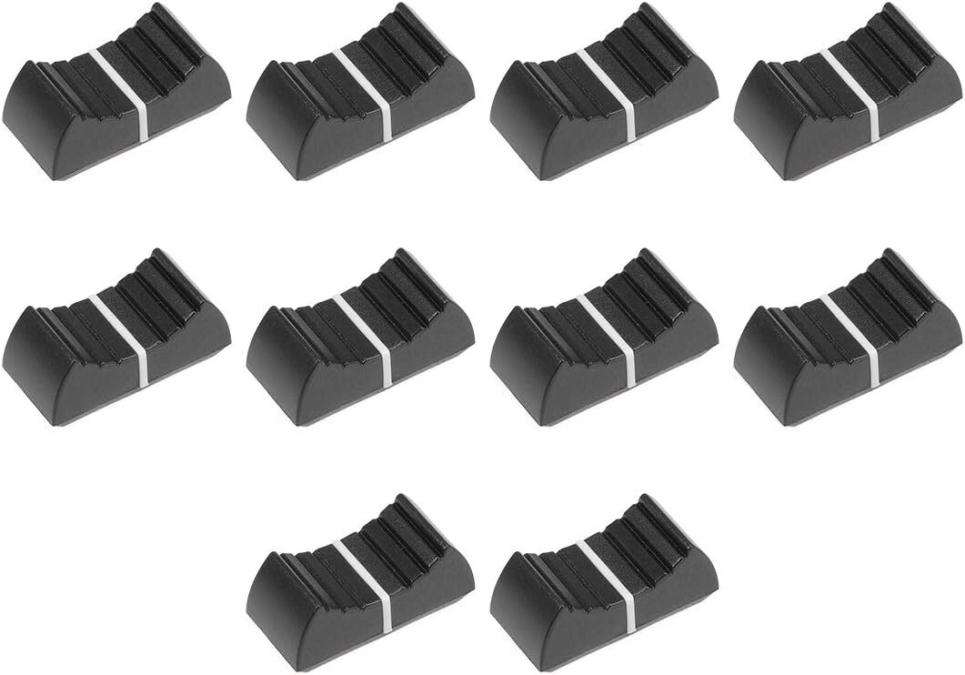 Straight Slide Potentiometer Flat Push Knob Insert Shaft 4x1.2mm Black 10pcs Set