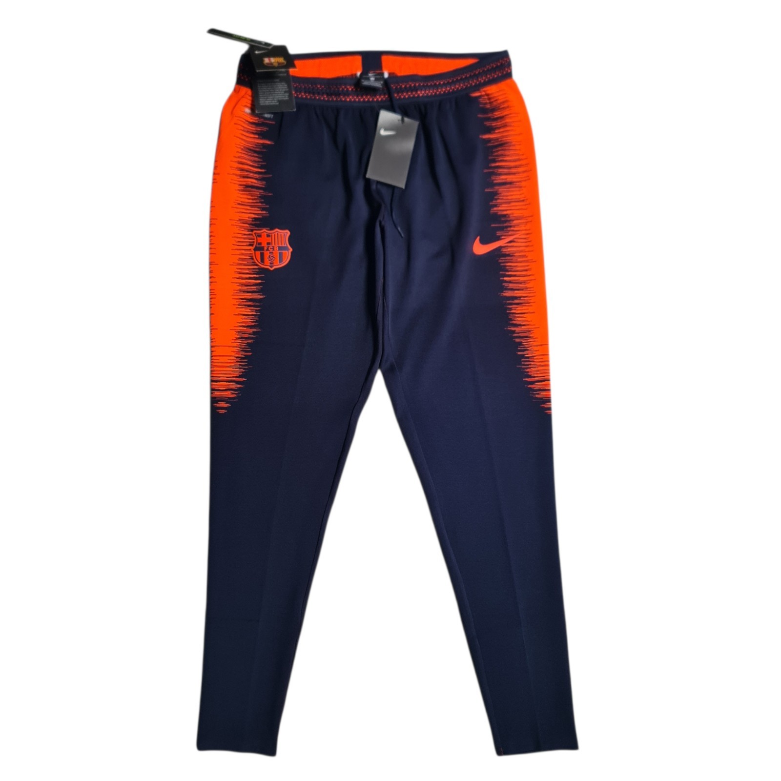 Men's Nike Aeroswift FC Barcelona Strike Pants AA2973-451 Navy/Orange sz MEDIUM