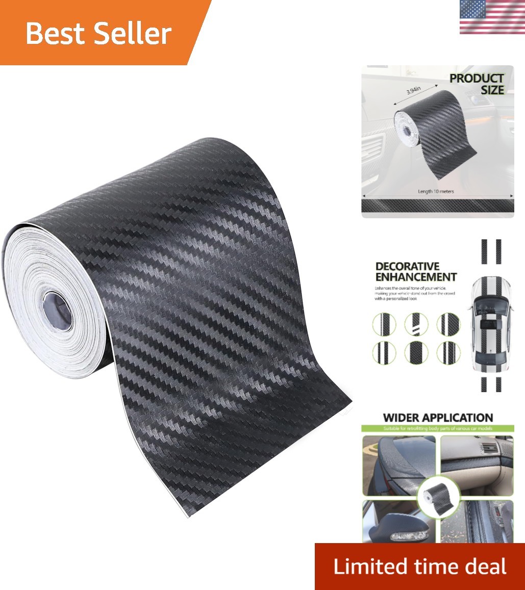 Universal 33 Ft × 4 in Pinstriping Tape - Carbon Fiber Style for DIY Lovers