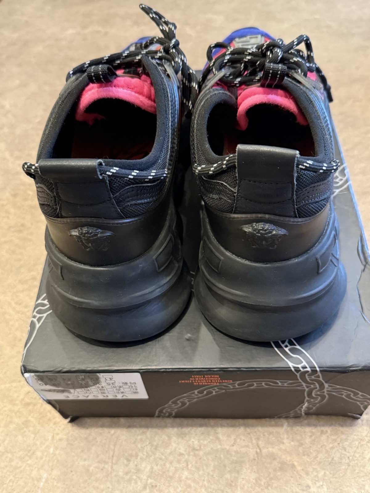 Versace Chain Reaction Black & Multicolor Trainers - Size 10