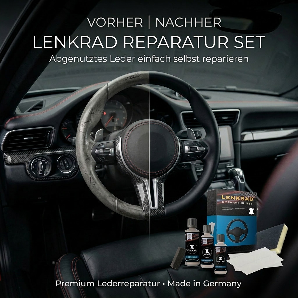 Steering Wheel Repair Kit Leather Color Black for Audi BMW Mercedes Porsche VW Opel
