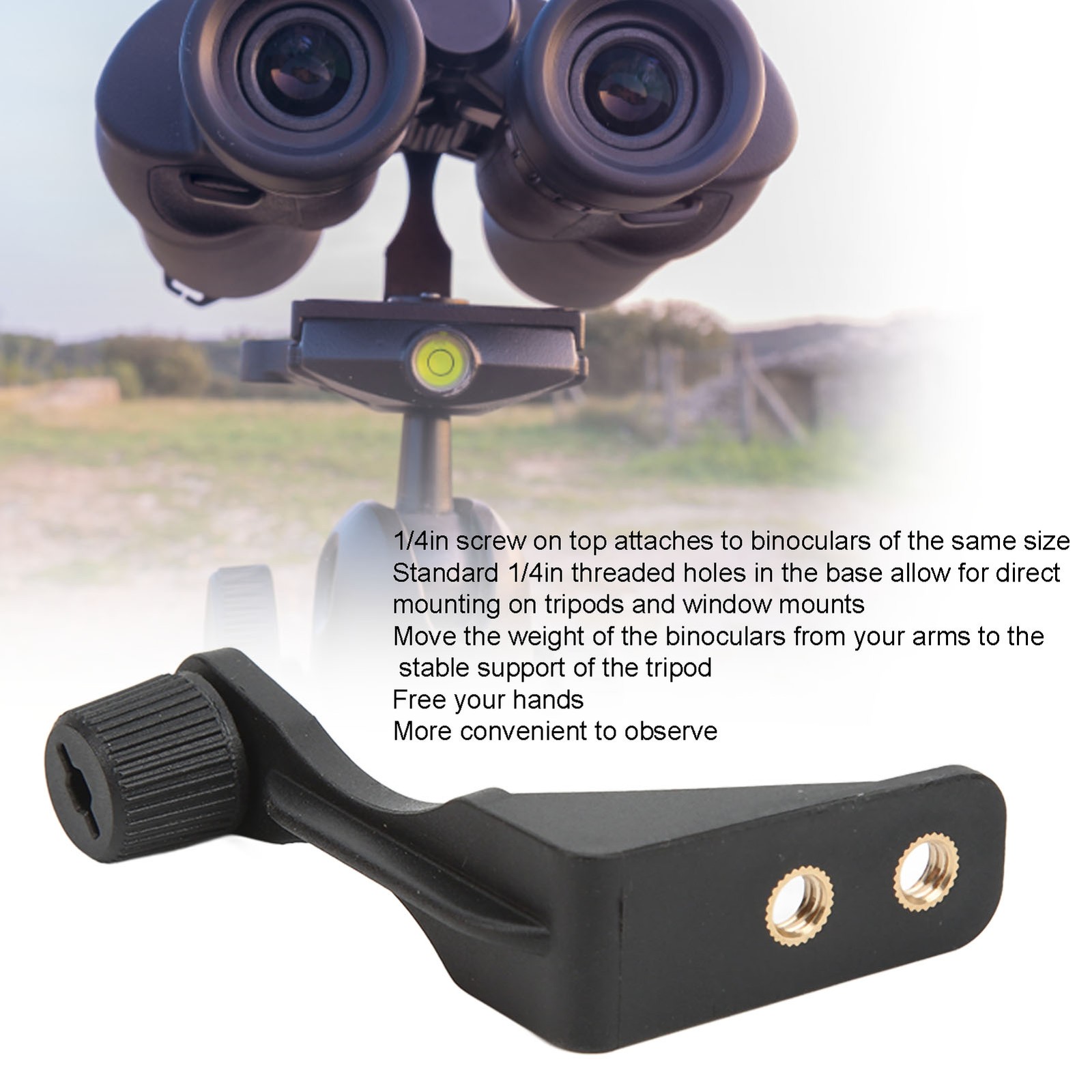 Binocular Bracket Plastic L Shaped 1/4in Threading Stable Binocular Tripod