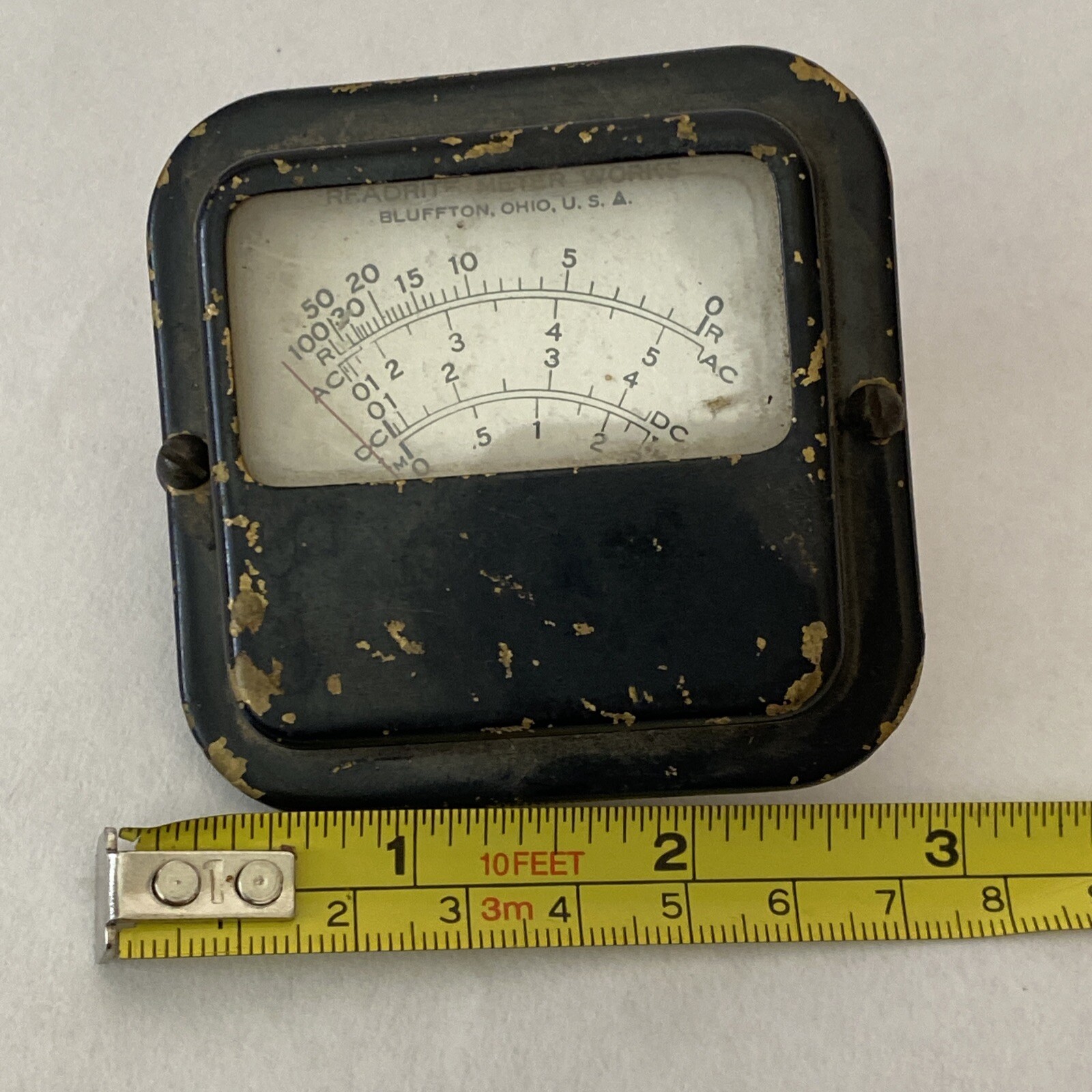 Vintage Readrite Meter Works Panel AC DC Gauge Untested